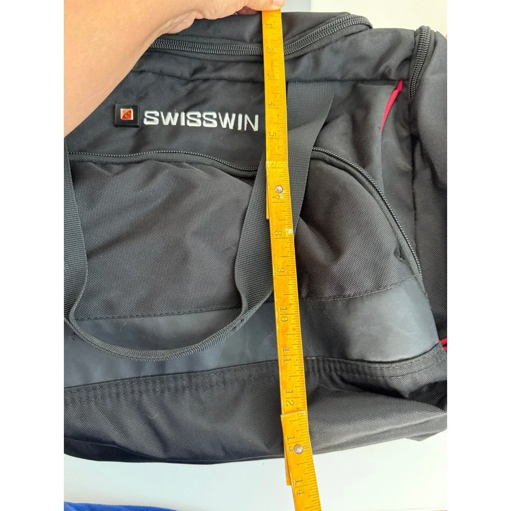 Swisswin Black Red Duffel Bag Travel Gym‎ Overnight Weekend Carry On Luggage